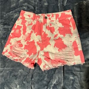 Cow print Jean shorts